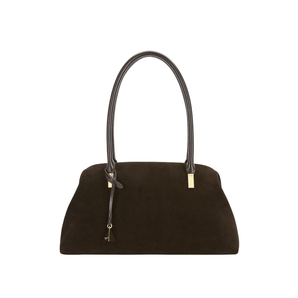 Medium Espresso Suede Club Bag (Pre-Order Only. Will Ship Mid March)