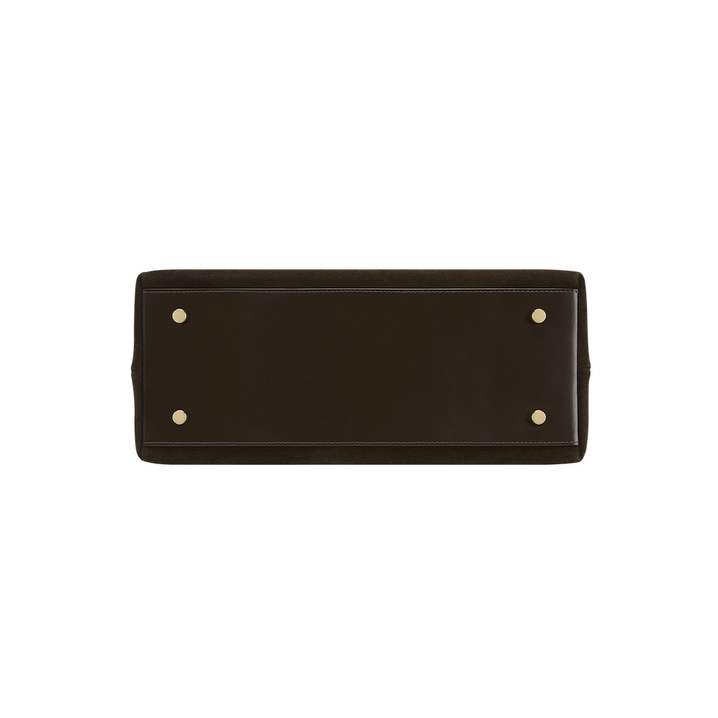 Medium Espresso Suede Club Bag (Pre-Order Only. Will Ship Mid March)