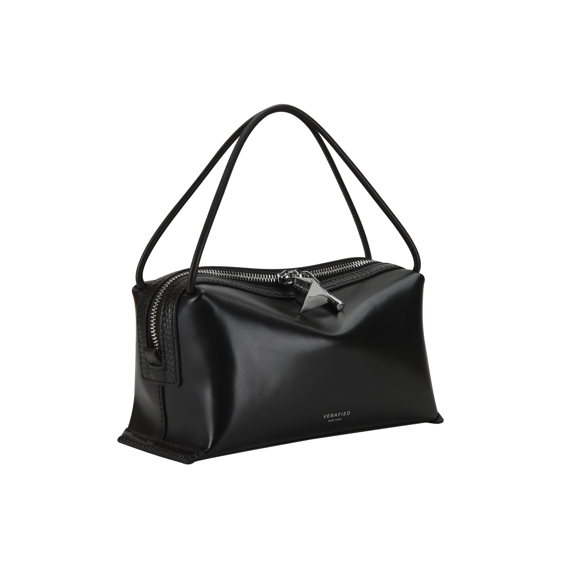 Verafied New York Black Lizard Café Mini Handbag with a visible brand name on a white background