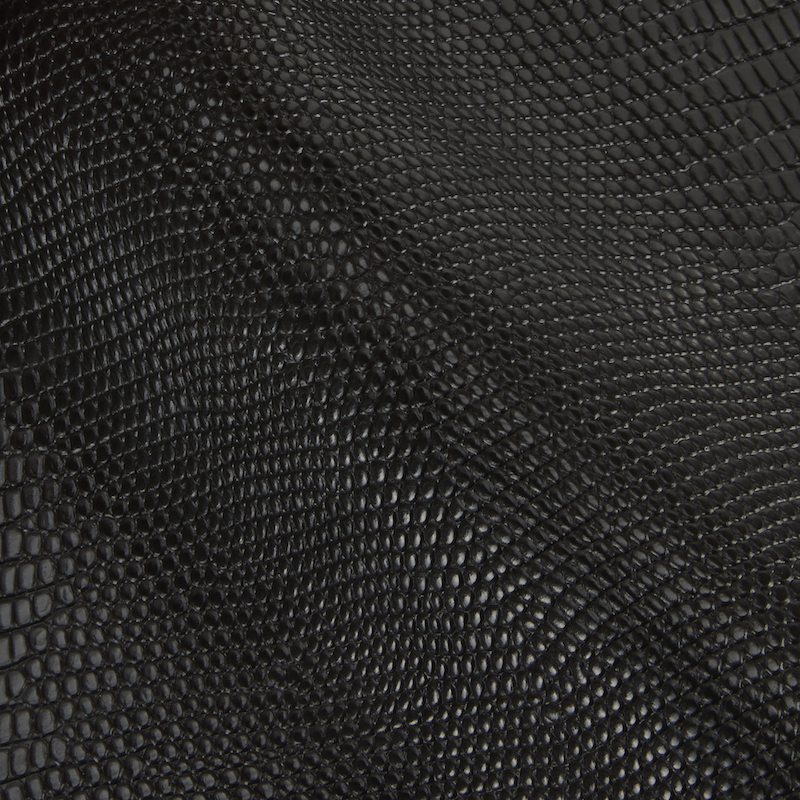 Close-up of black textured fabric of Verafied New York Black Lizard Café Mini Handbag