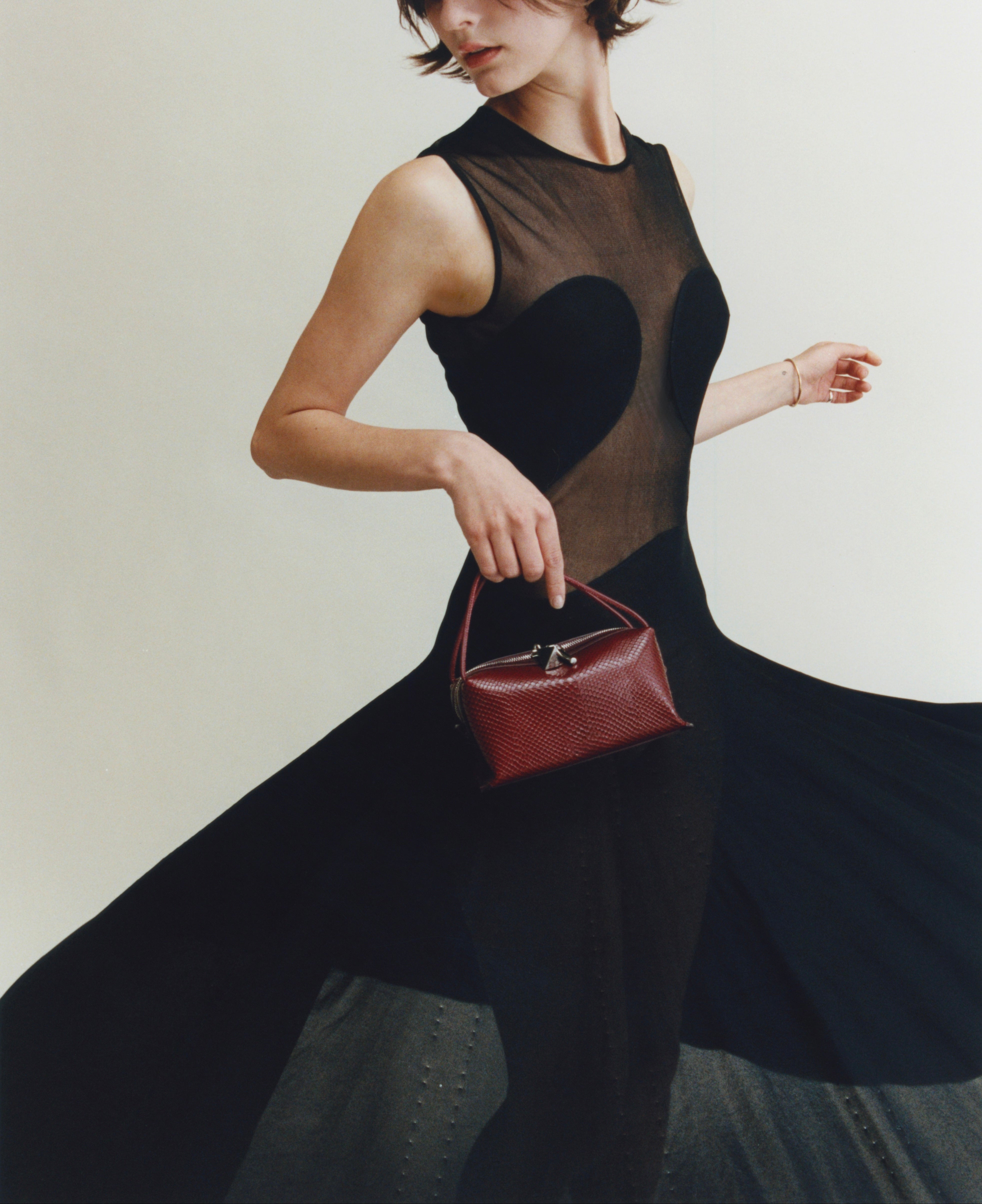 Maroon Python Café Mini Bag: Crossbody Handbag - Verafied New York