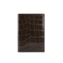 Mocha Croc Embossed Passport Cover Wallet