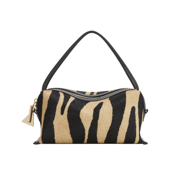 Zebra Calf Hair Café Mini Crossbody Handbag - Verafied New York