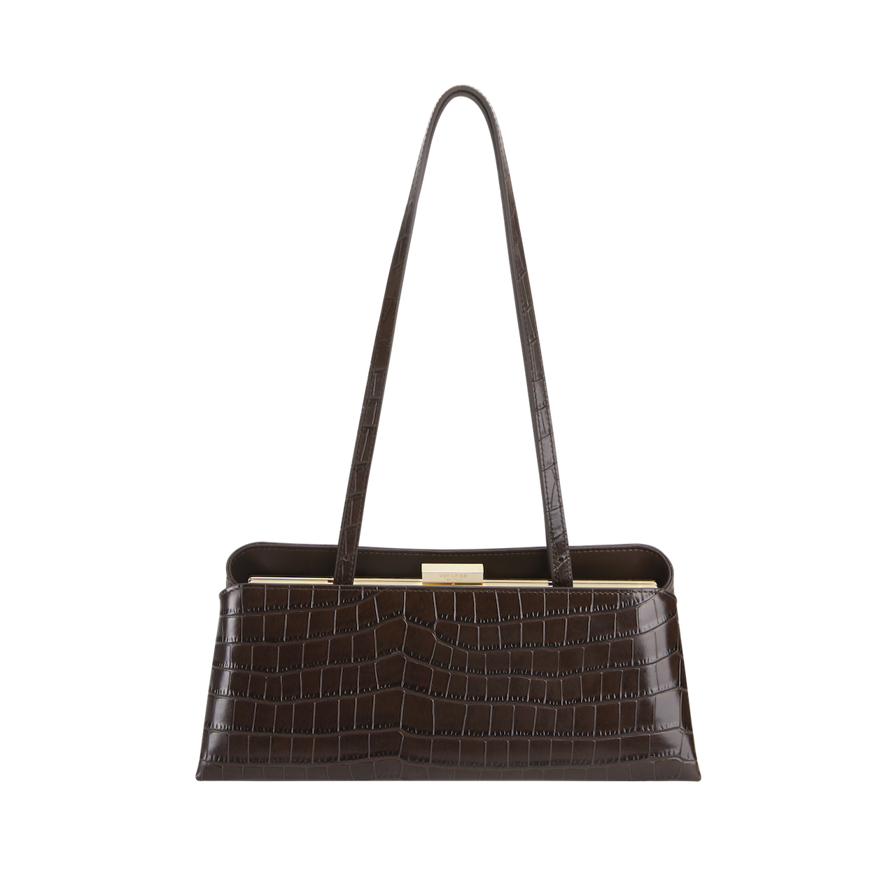 Mocha Croc Éclair Bag