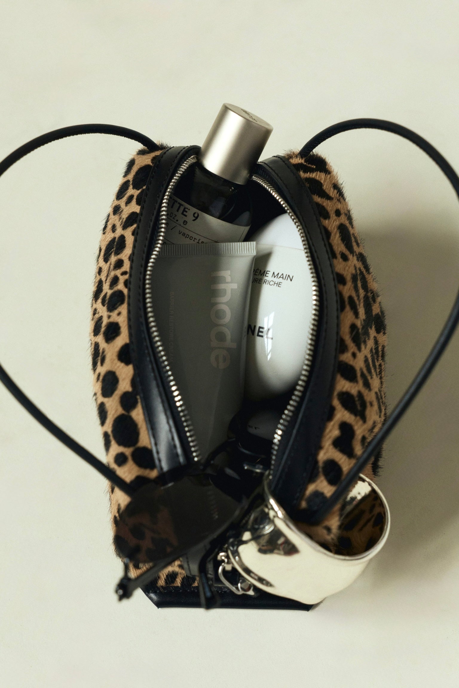 Cheetah Calf Hair Café Mini Crossbody Handbag - Verafied New York
