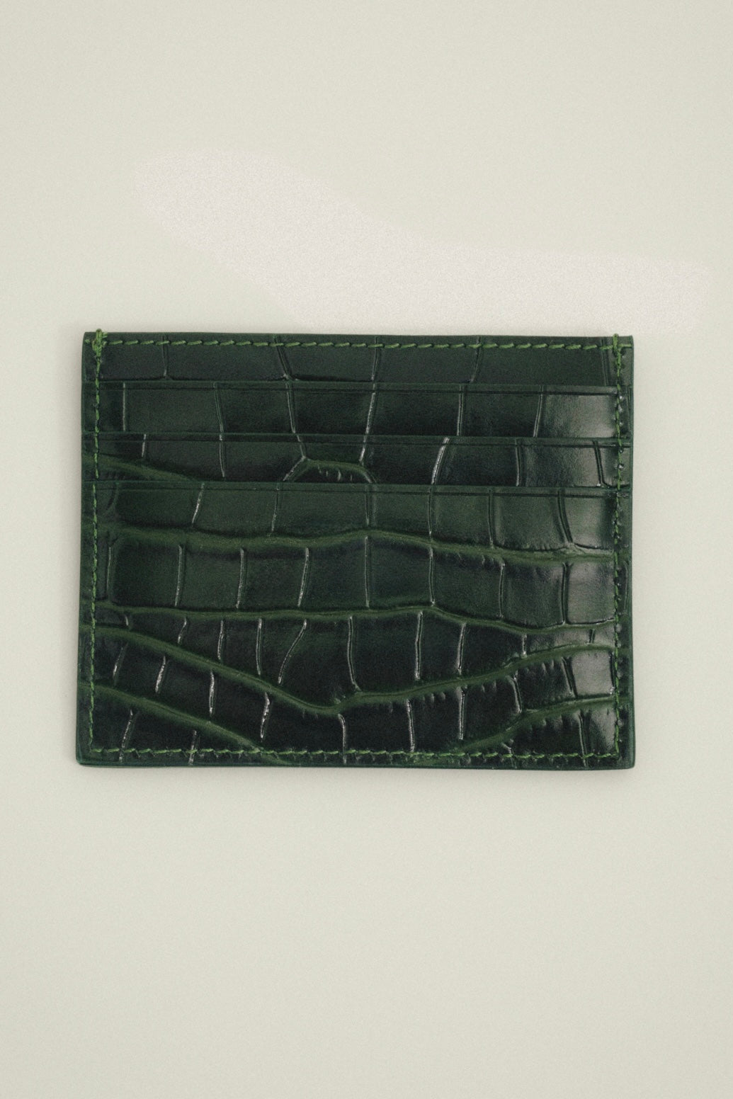 Emerald Croc Embossed Cardholder