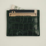 Emerald Croc Embossed Cardholder