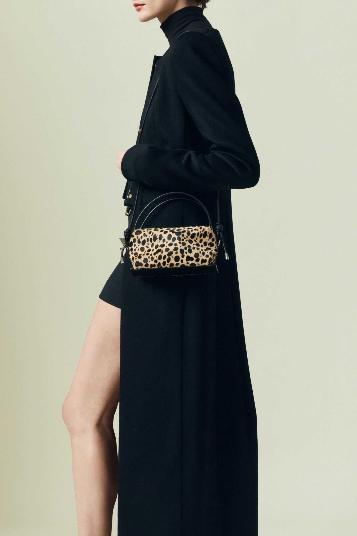 Cheetah Calf Hair Café Mini Crossbody Handbag - Verafied New York