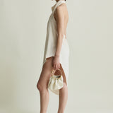 Cream Ring Handle Bag