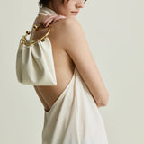 Cream Ring Handle Bag
