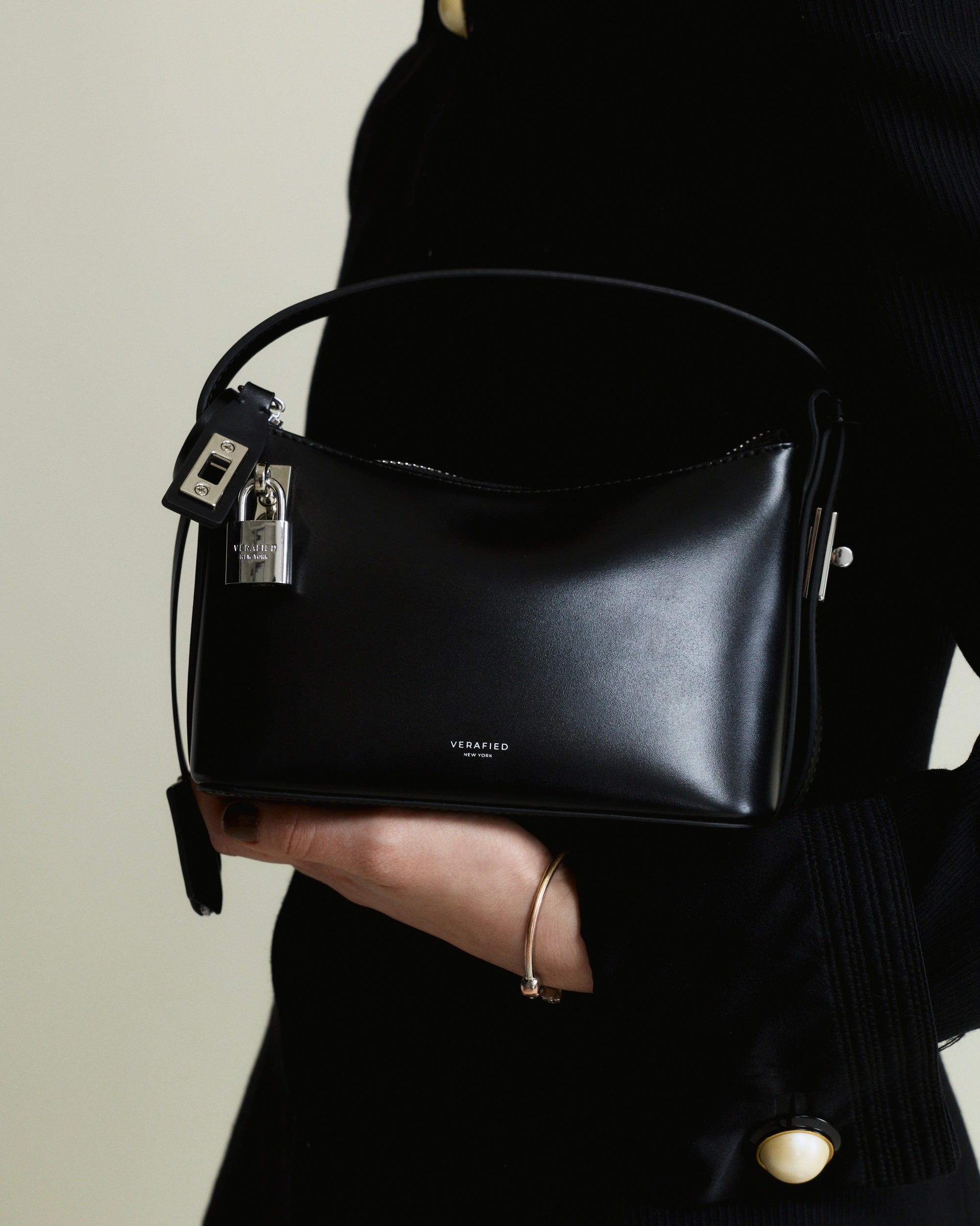 Mini Silver Black Hobo Bag