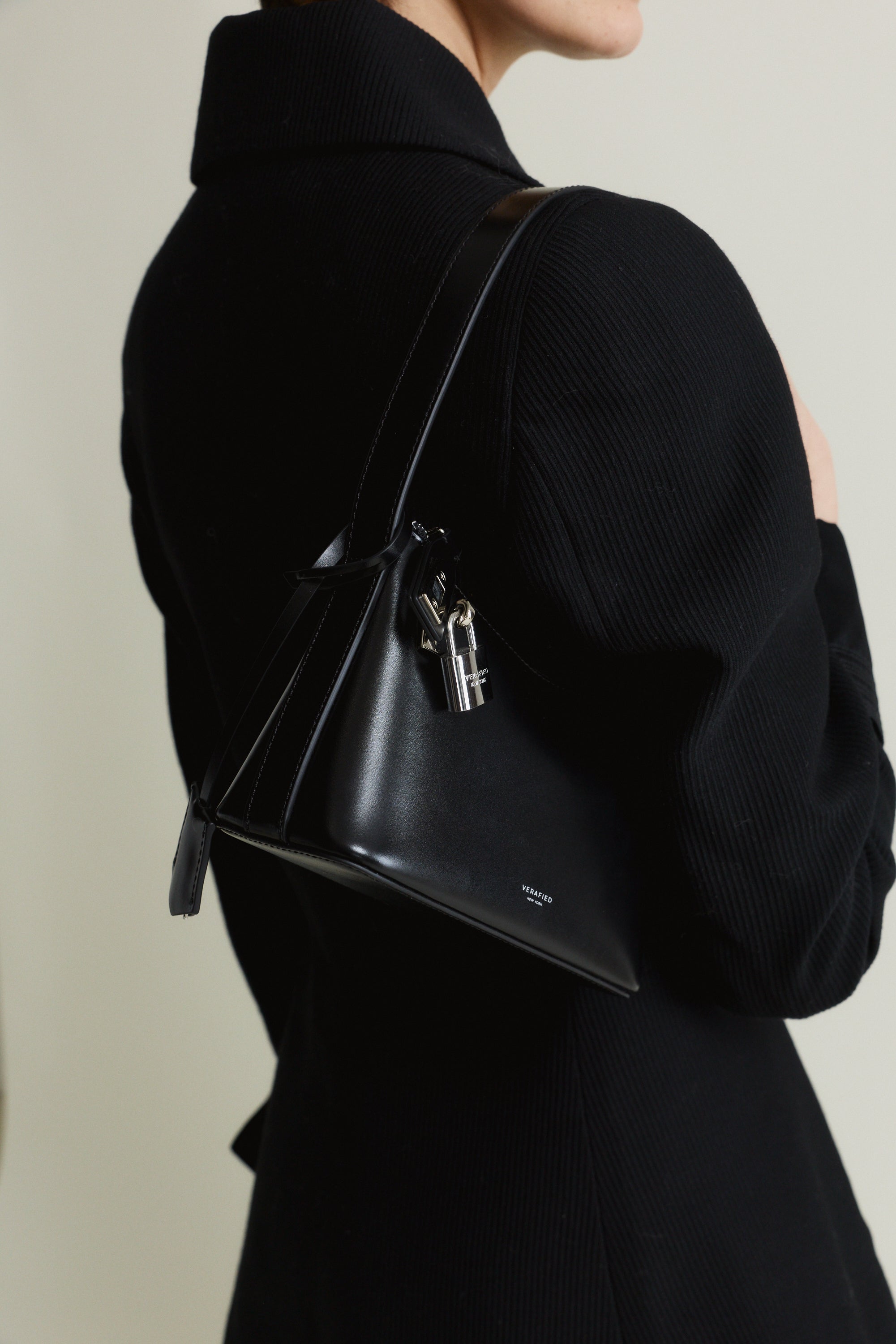 Mini Silver Black Hobo Shoulder Handbag - Verafied New York