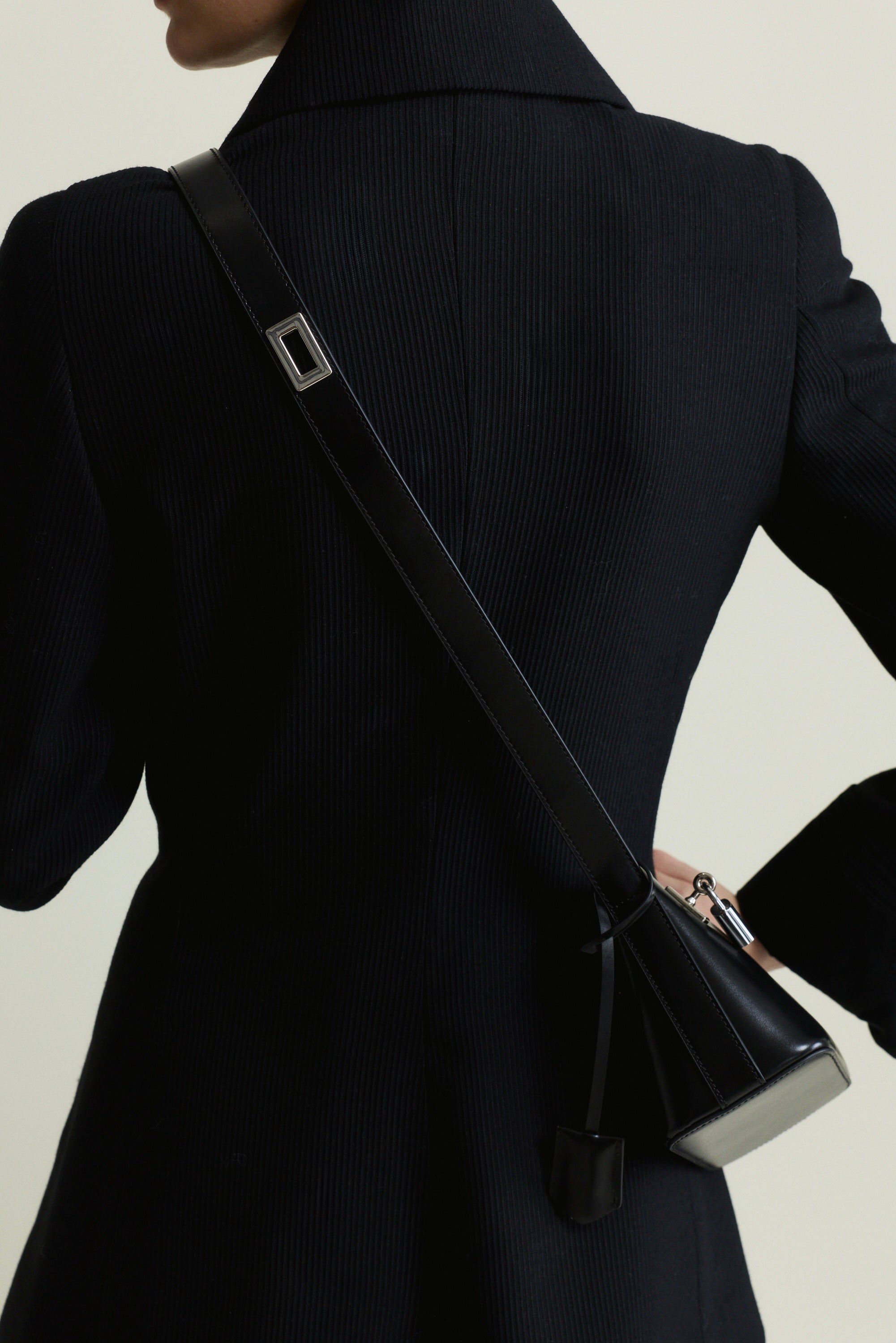 Mini Silver Black Hobo Bag