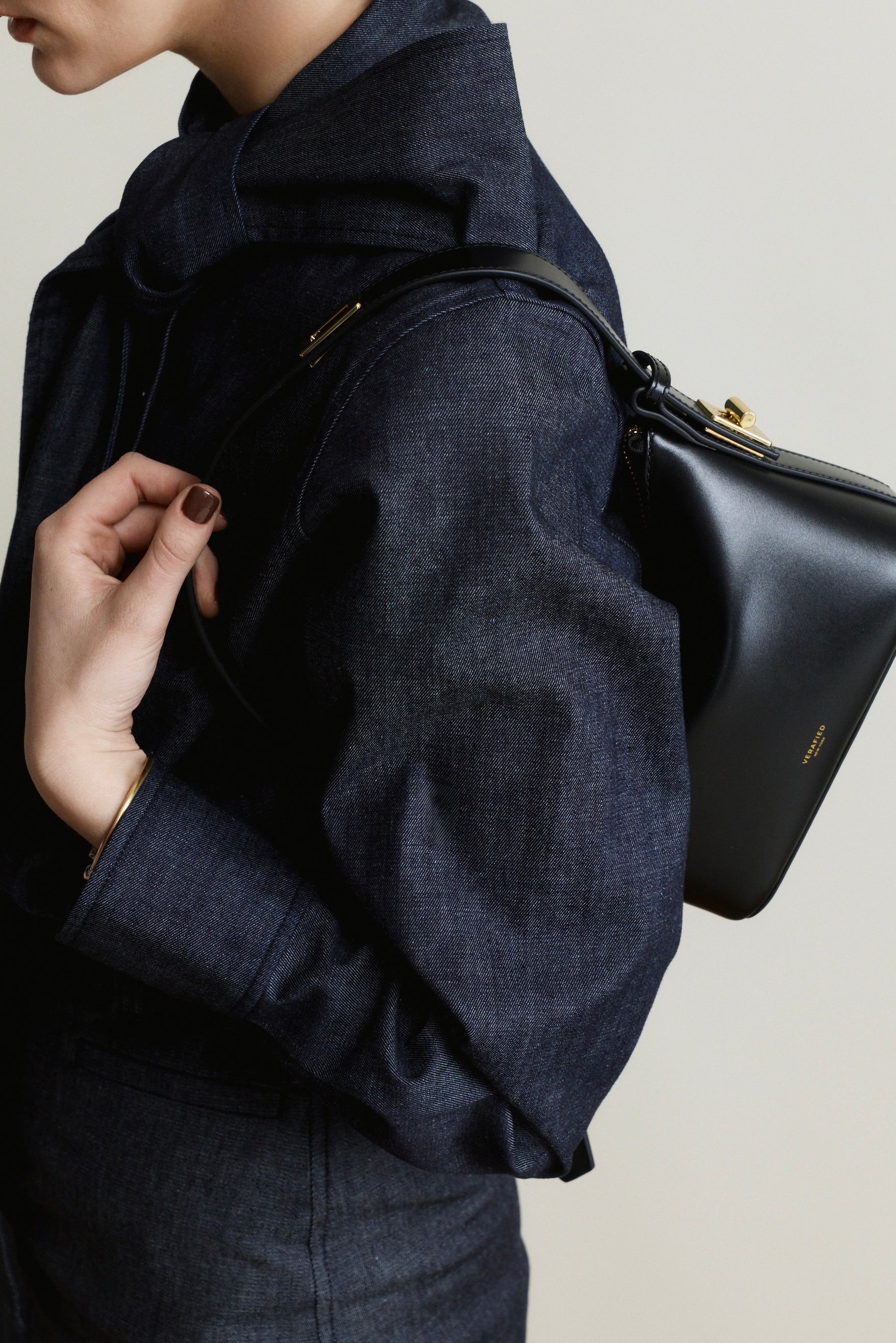 Mini Gold Black Hobo Shoulder Handbag - Verafied New York