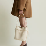 Small Ivory Belted Tote Bag