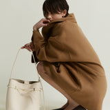 Small Ivory Belted Tote Bag