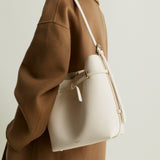 Small Ivory Belted Tote Bag