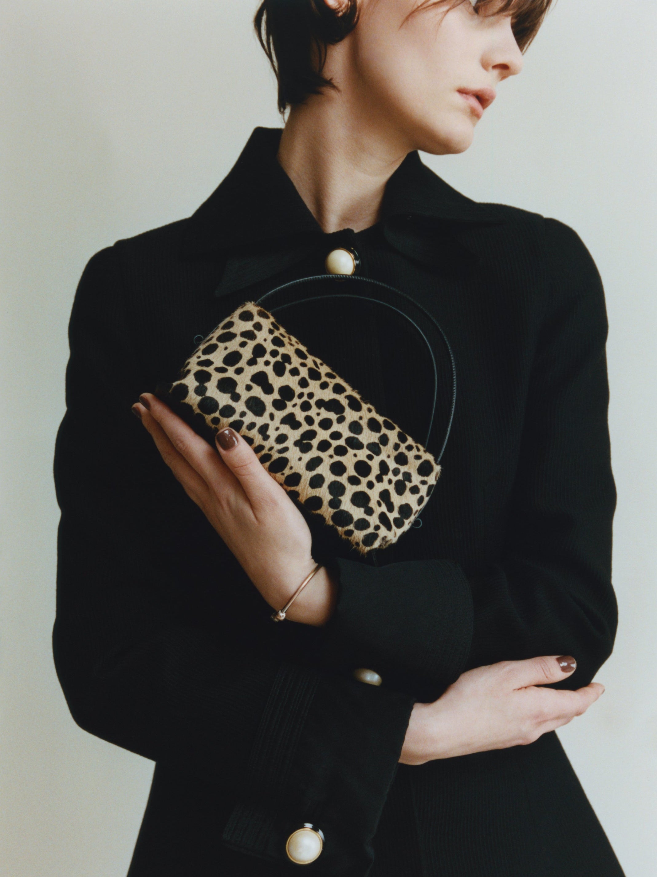Cheetah Calf Hair Café Mini Crossbody Handbag - Verafied New York