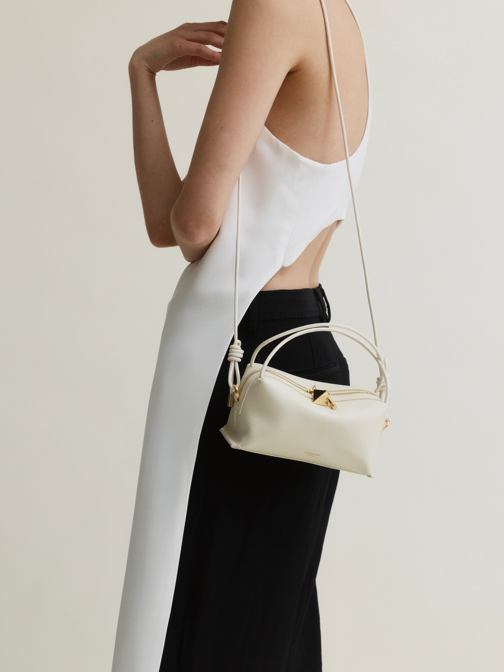 Ivory Café Mini Crossbody Handbag - Verafied New York