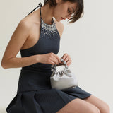 Mini Silver Diamond Handbag