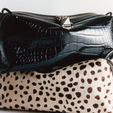 Black Croc Café Midi Bag
