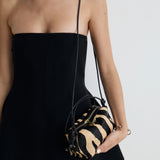Zebra Calf Hair Café Mini Bag
