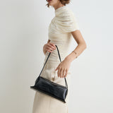 Black Croc Café Midi Bag