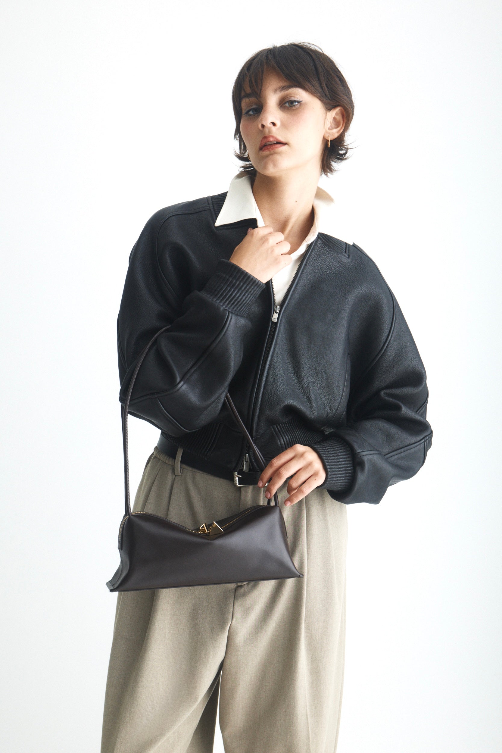 Chocolate Café Midi Shoulder Handbag - Verafied New York