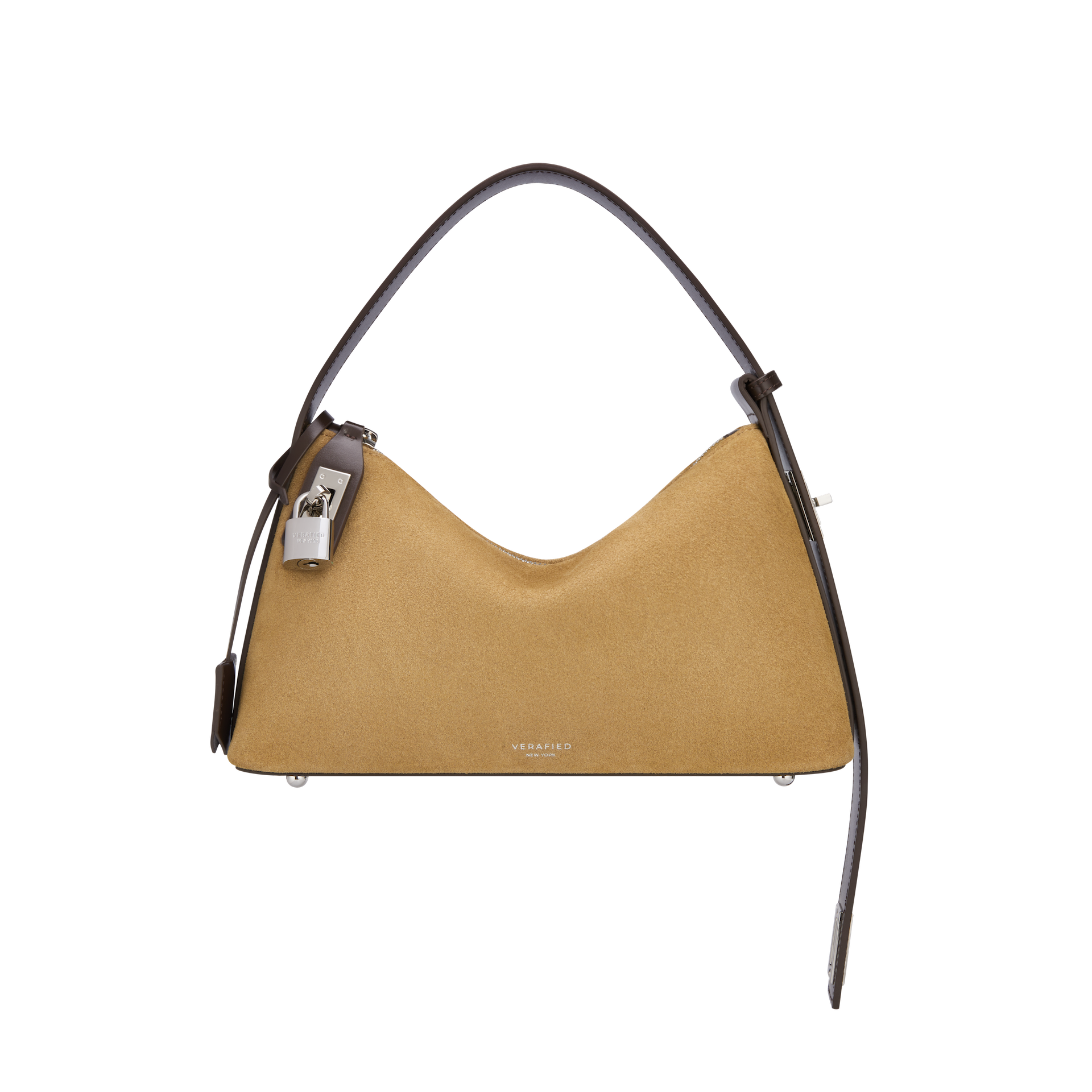 Silver Suede Hobo Bag