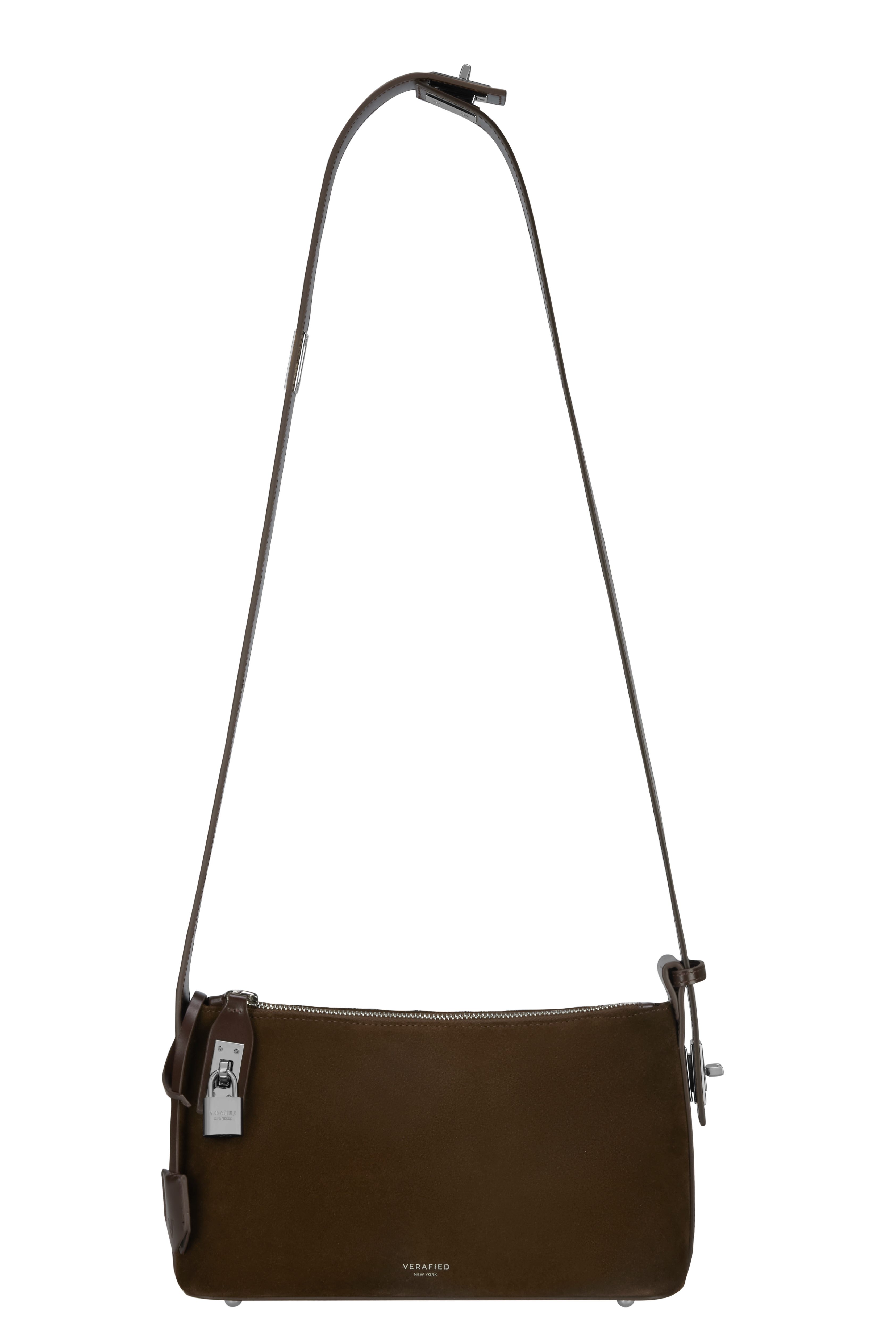 Silver Espresso Suede Hobo Bag