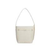 Small Ivory Belted Tote Shoulder Bag 1