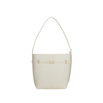 Small Ivory Belted Tote Shoulder Bag 1