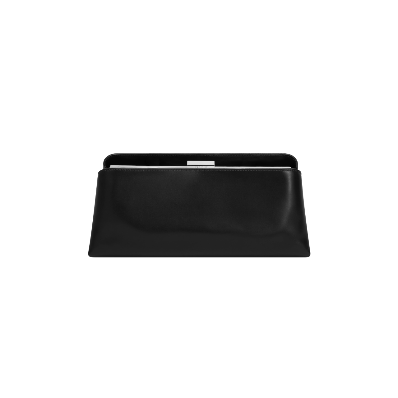 Silver Noir Éclair Clutch Shoulder Handbag (Black) on a white background