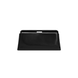 Silver Noir Éclair Clutch Shoulder Handbag (Black) on a white background