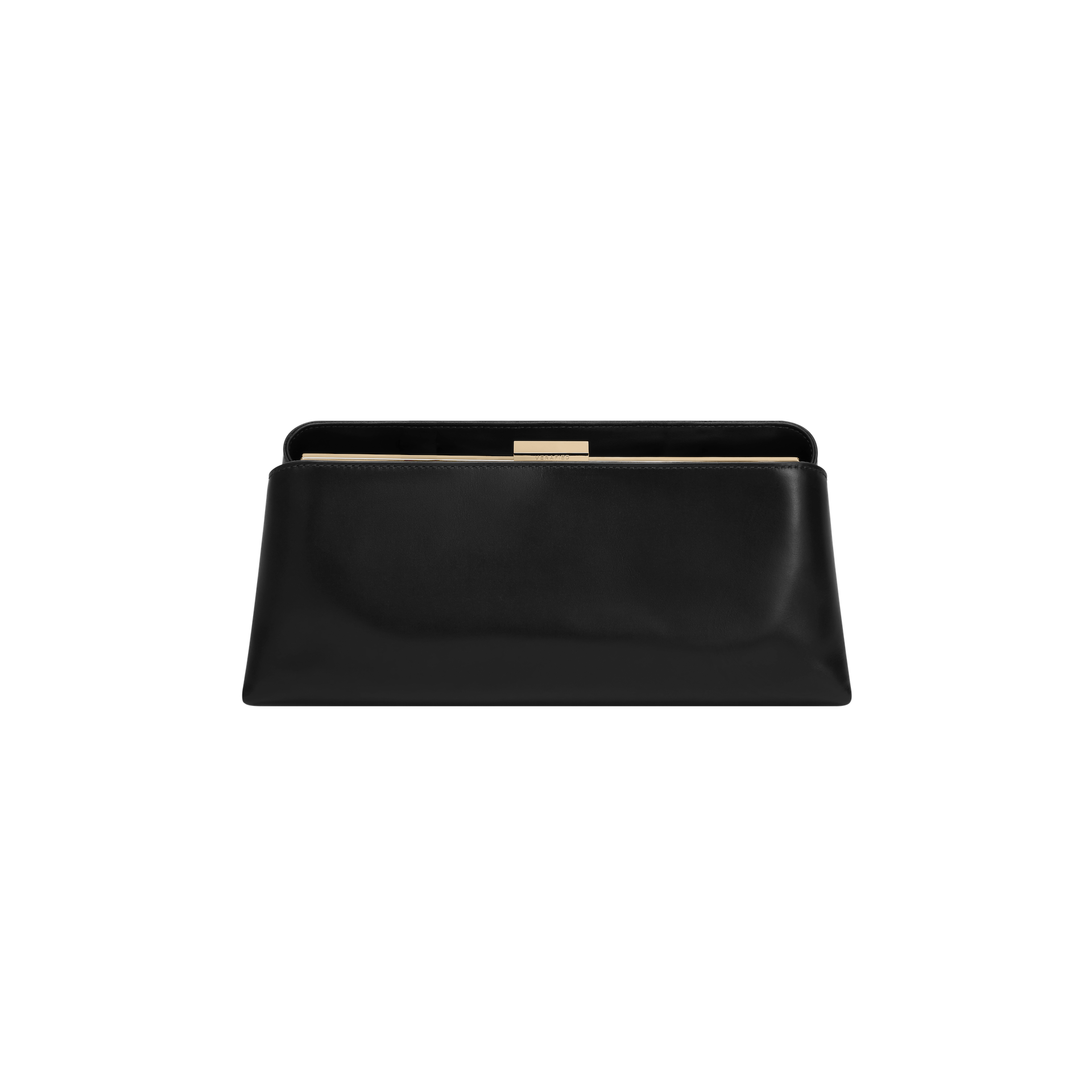 Gold Noir Éclair Clutch Shoulder Handbag (Black) on a white background