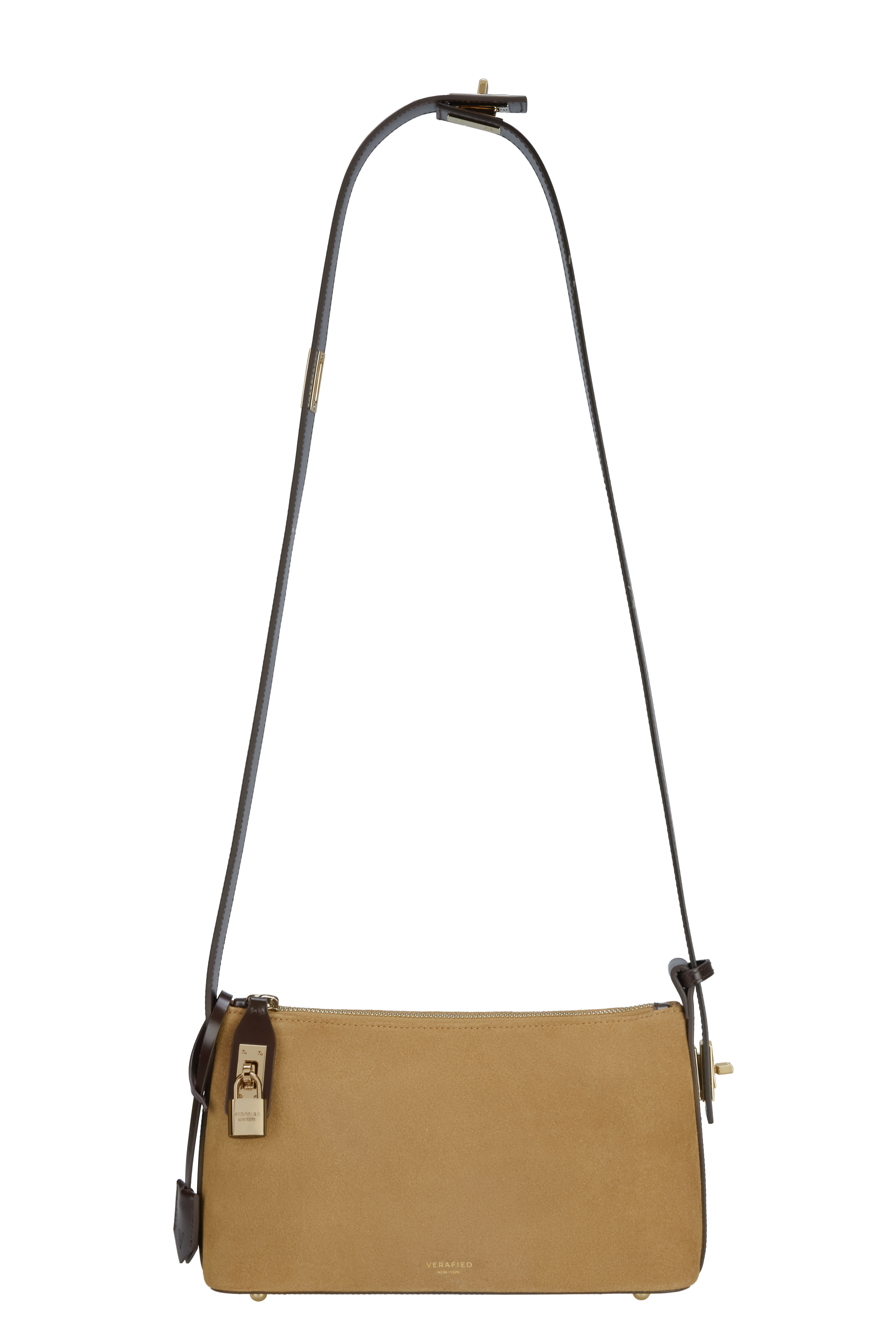 Gold Suede Hobo Shoulder Bag - Verafied New York