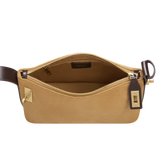 Gold Suede Hobo Shoulder Handbag inside