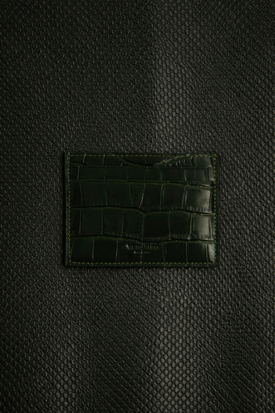 Emerald Croc Embossed Cardholder - Verafied New York