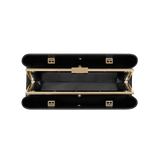Gold Noir Éclair Clutch Shoulder Handbag (Black) with gold accents on a white background