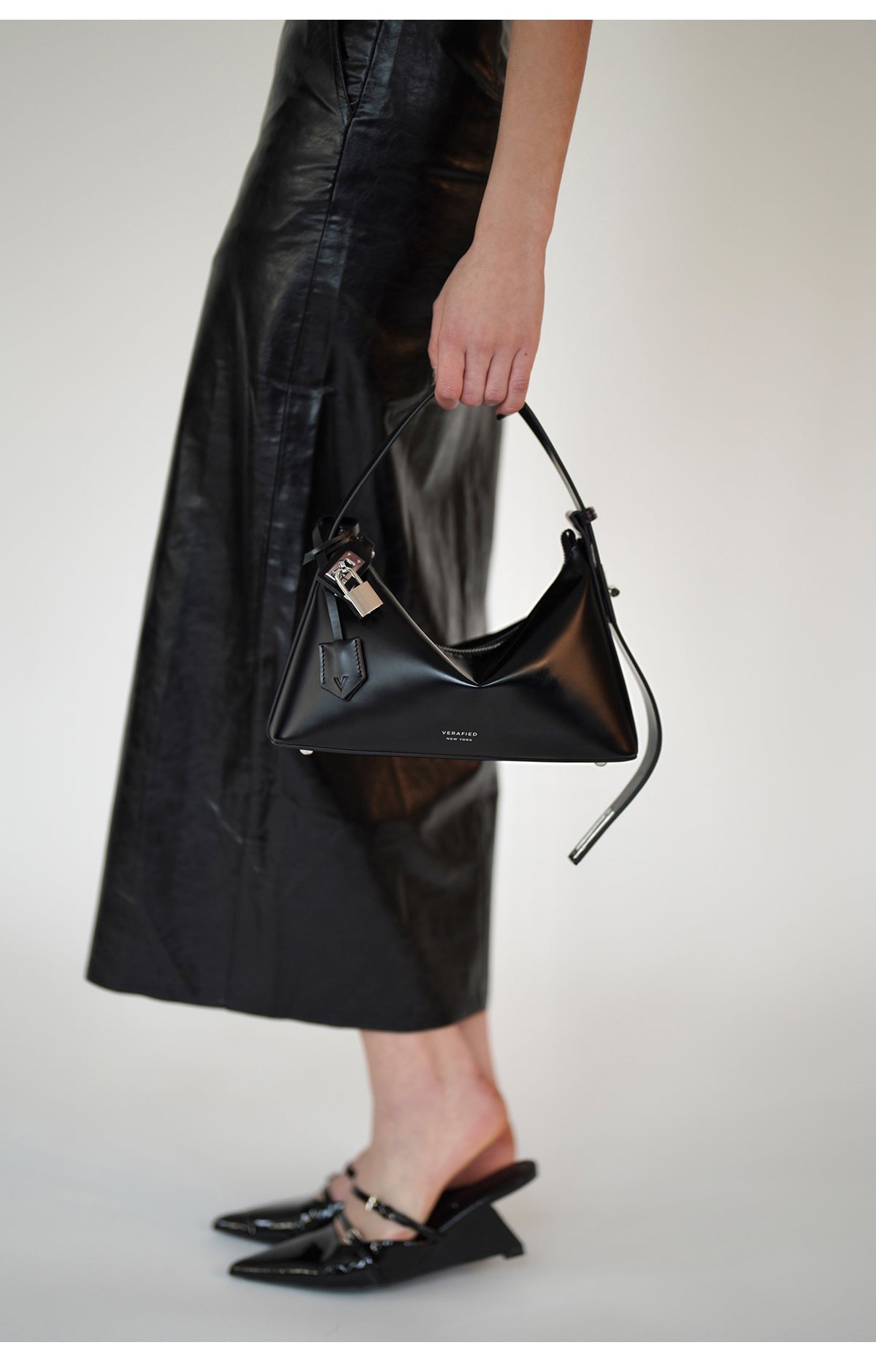 Silver Black Hobo Bag