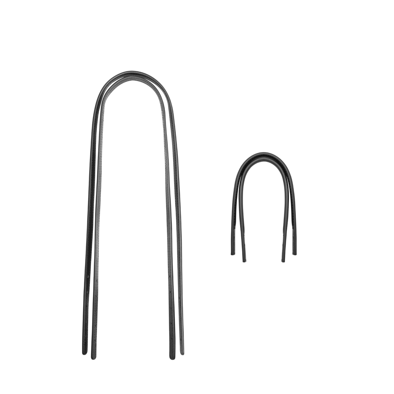Two black straps on a white background