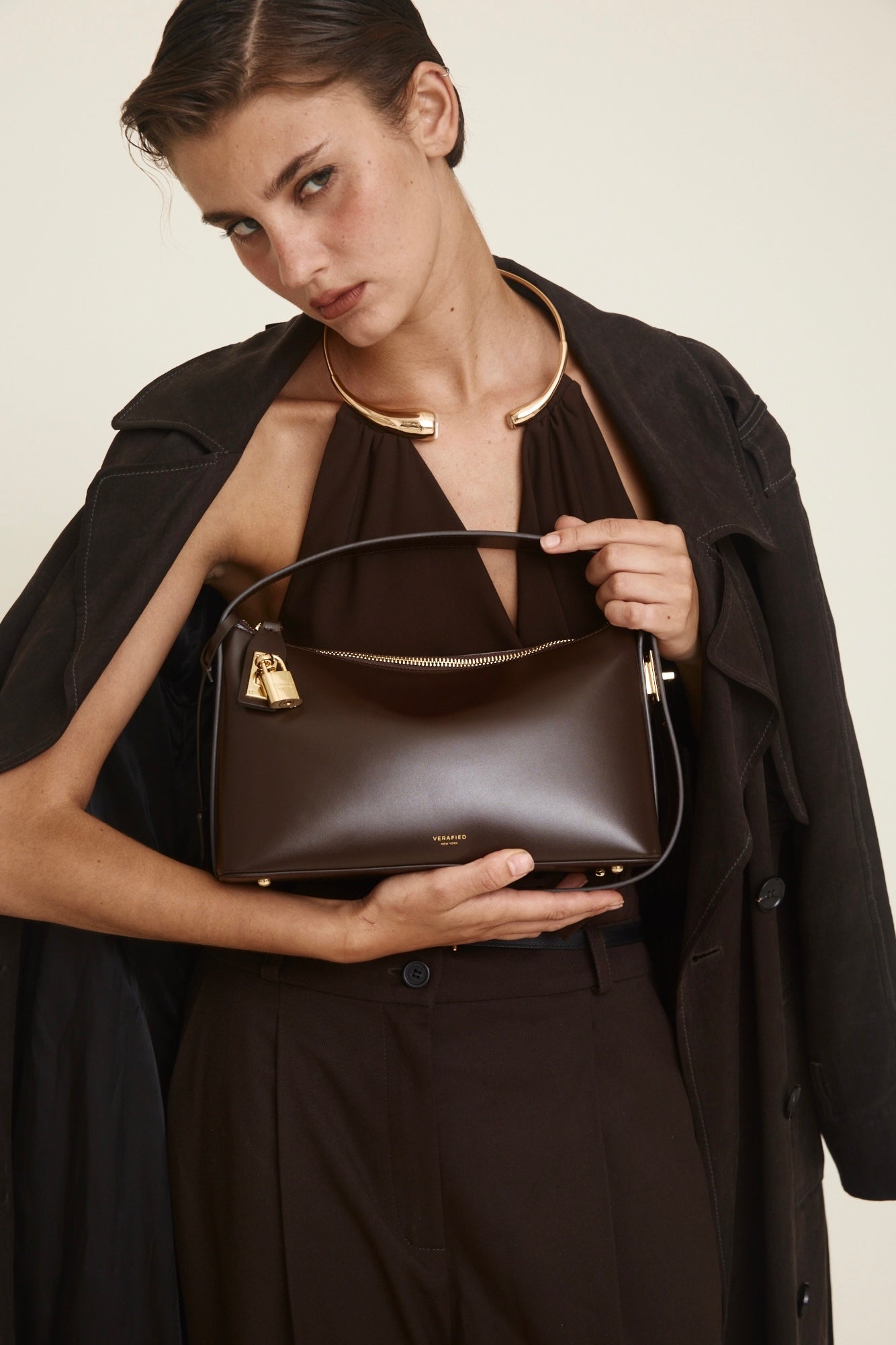 Gold Chocolate Hobo Bag