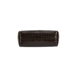 Mocha Croc Makeup Pouch on a white background