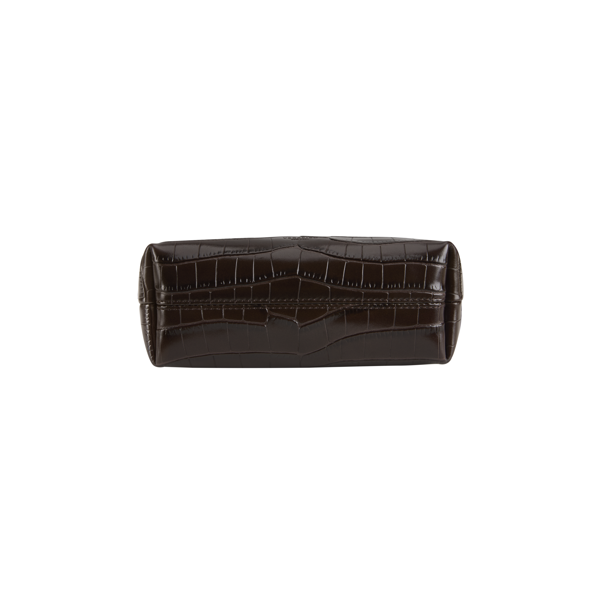 Mocha Croc Makeup Pouch on a white background