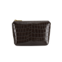 Mocha Croc Makeup Pouch