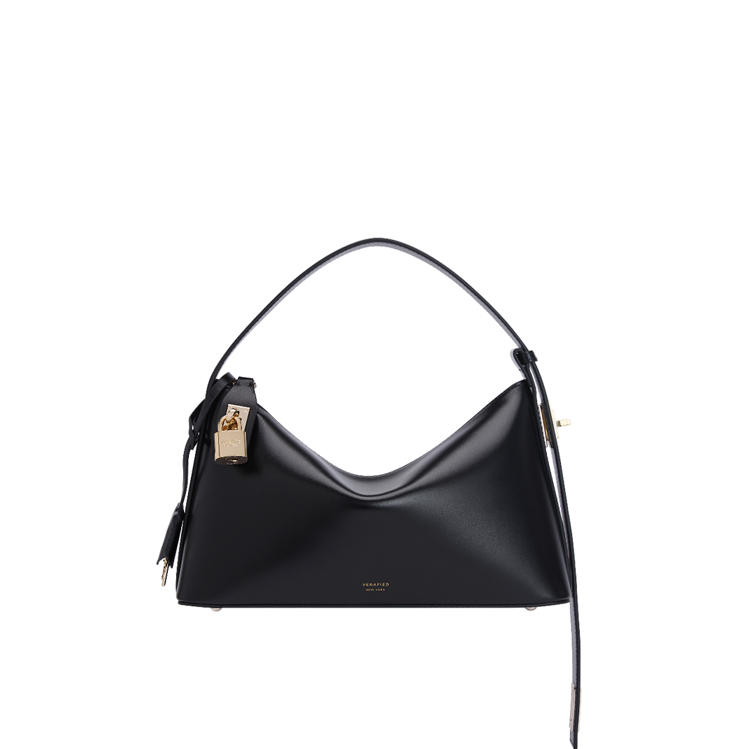 Gold Black Hobo Shoulder Handbag 