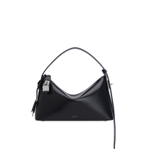 Silver Black Hobo Shoulder Handbag