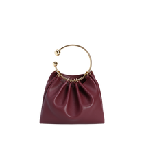 Burgundy Circle Ring Mini Handle Bag