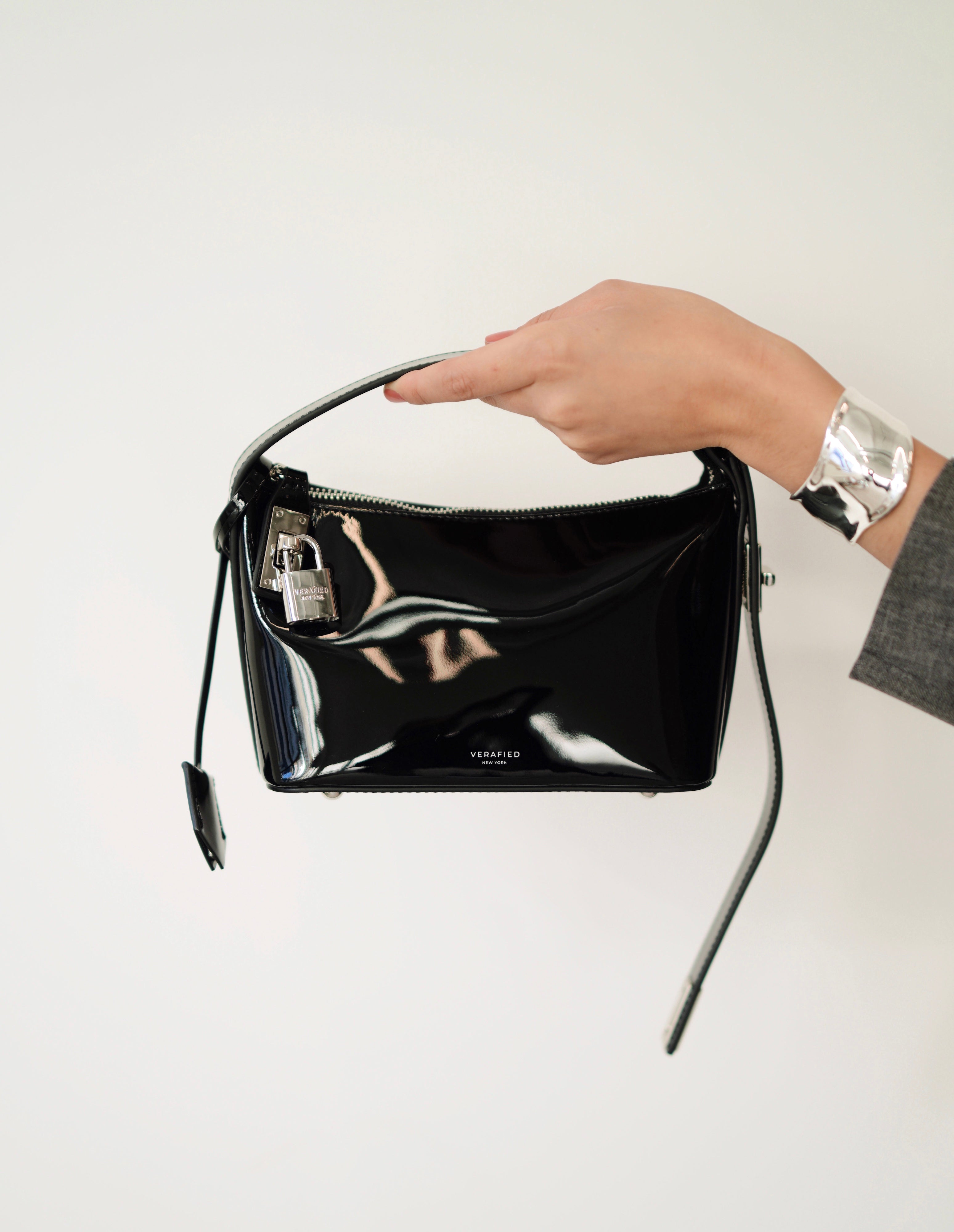 Patent Mini Silver Black Hobo Bag(Limited Edition)