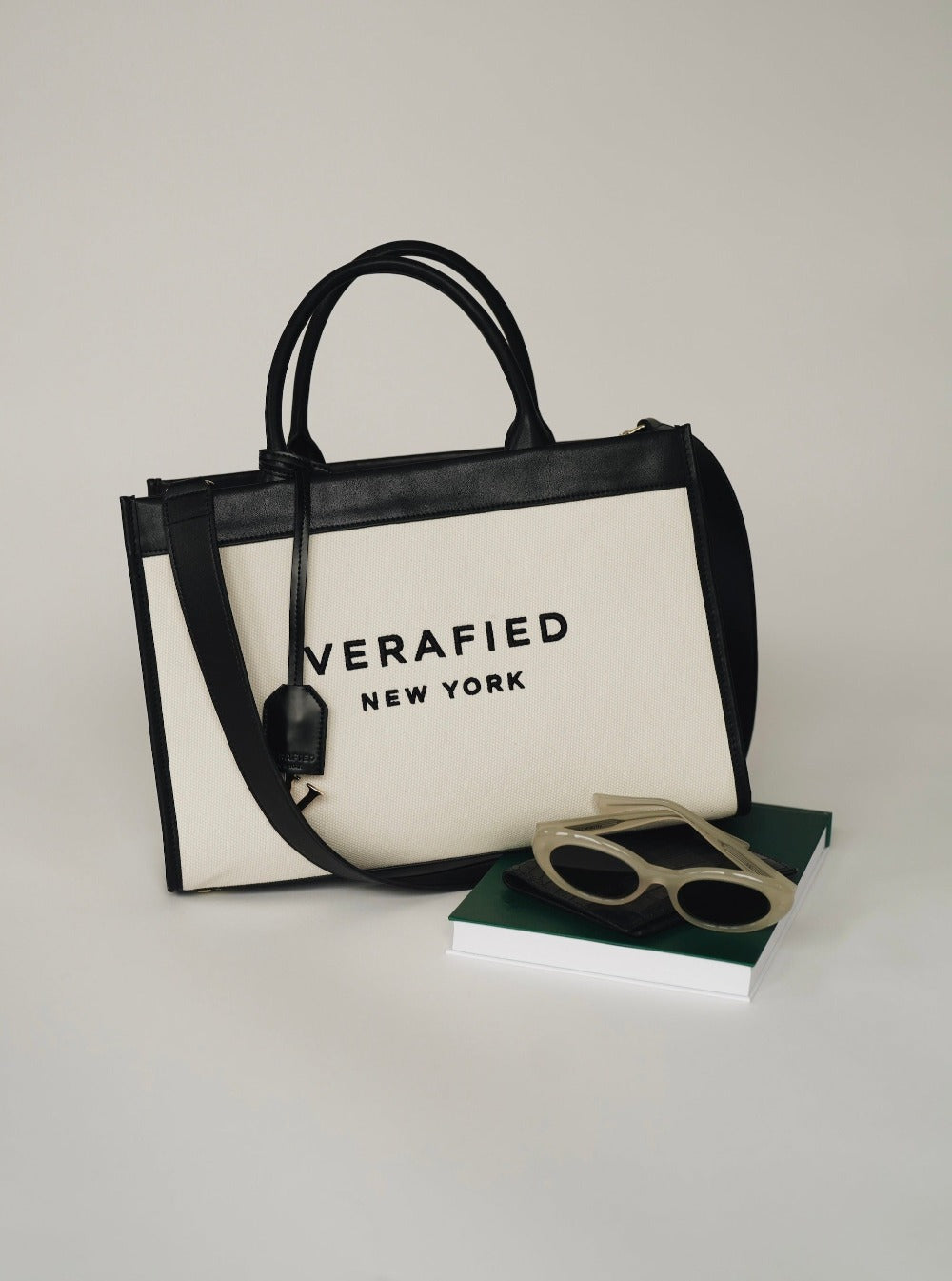VERAFIED Leather-trimmed Canvas Tote
